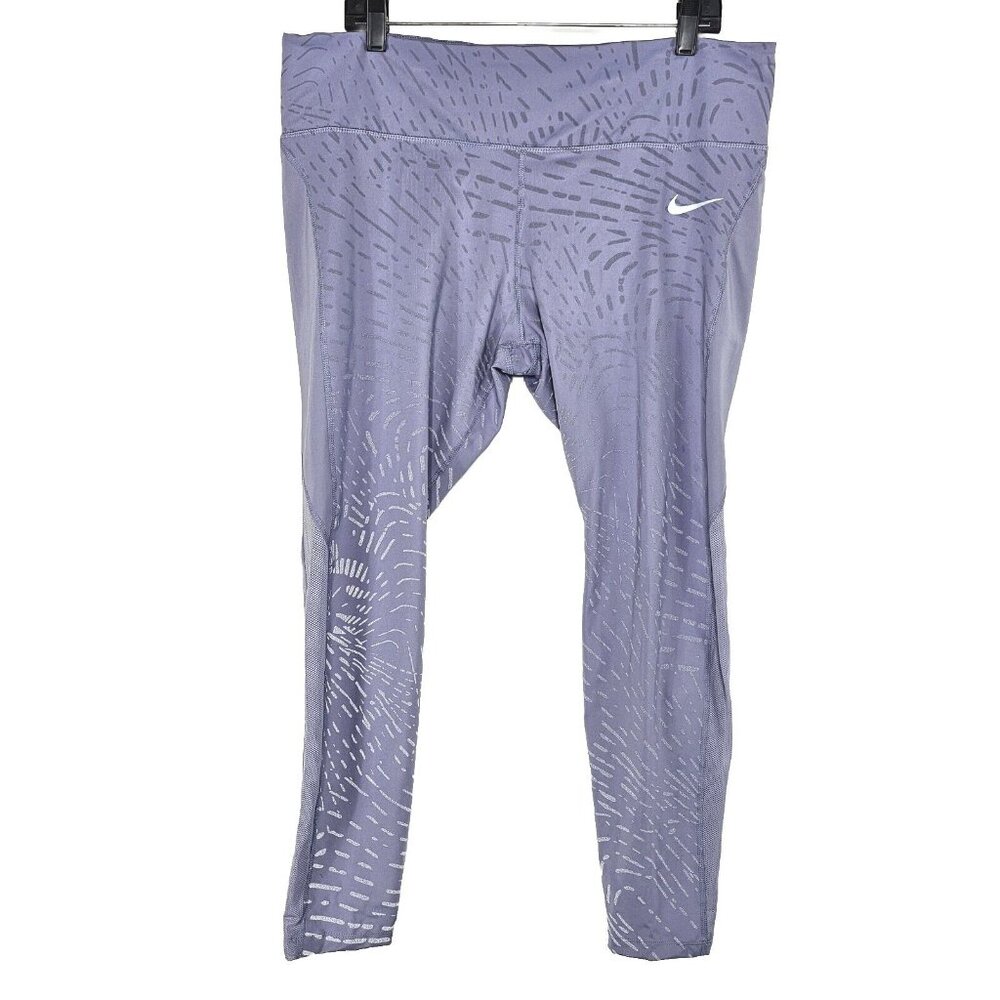 Nike Dri Fit Run Division Fast Running Leggings Womens Size XXL Purple Athletic